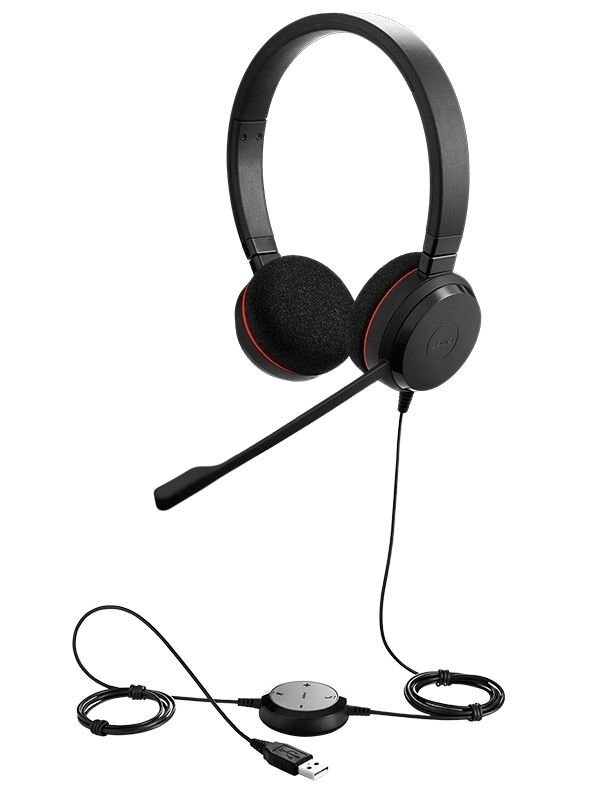 Jabra Evolve 20 MS Stereo - USB гарнитура для Skype с двумя наушниками від компанії РГЦ: IP-телефонія, call-центр, відеоконферецзв'язок - фото 1