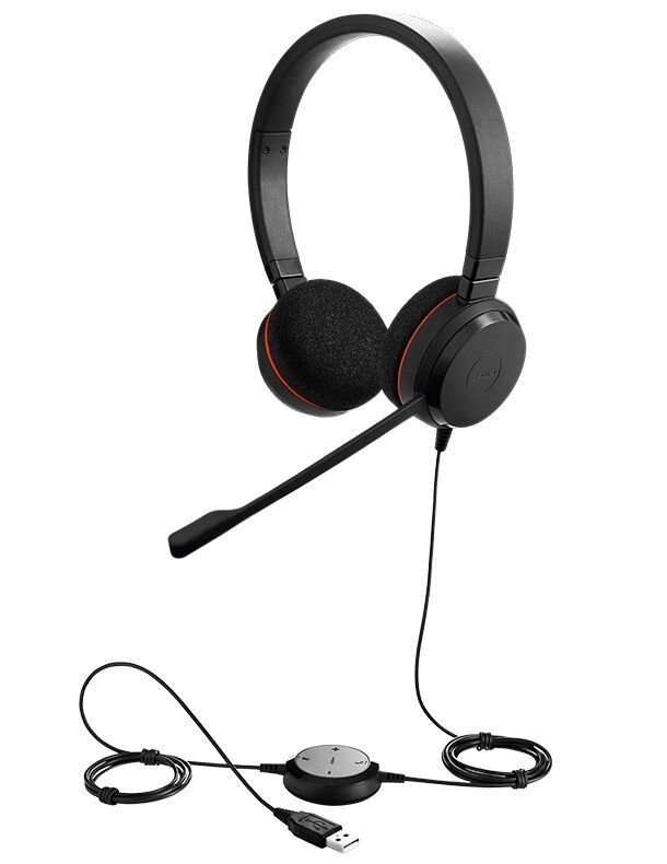 Jabra Evolve 20 UC Stereo - USB гарнитура с двумя наушниками від компанії РГЦ: IP-телефонія, call-центр, відеоконферецзв'язок - фото 1