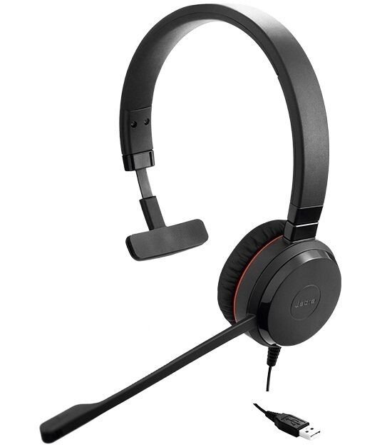 Jabra Evolve 30 UC Mono - USB гарнітура з одним навушником від компанії РГЦ: IP-телефонія, call-центр, відеоконферецзв'язок - фото 1