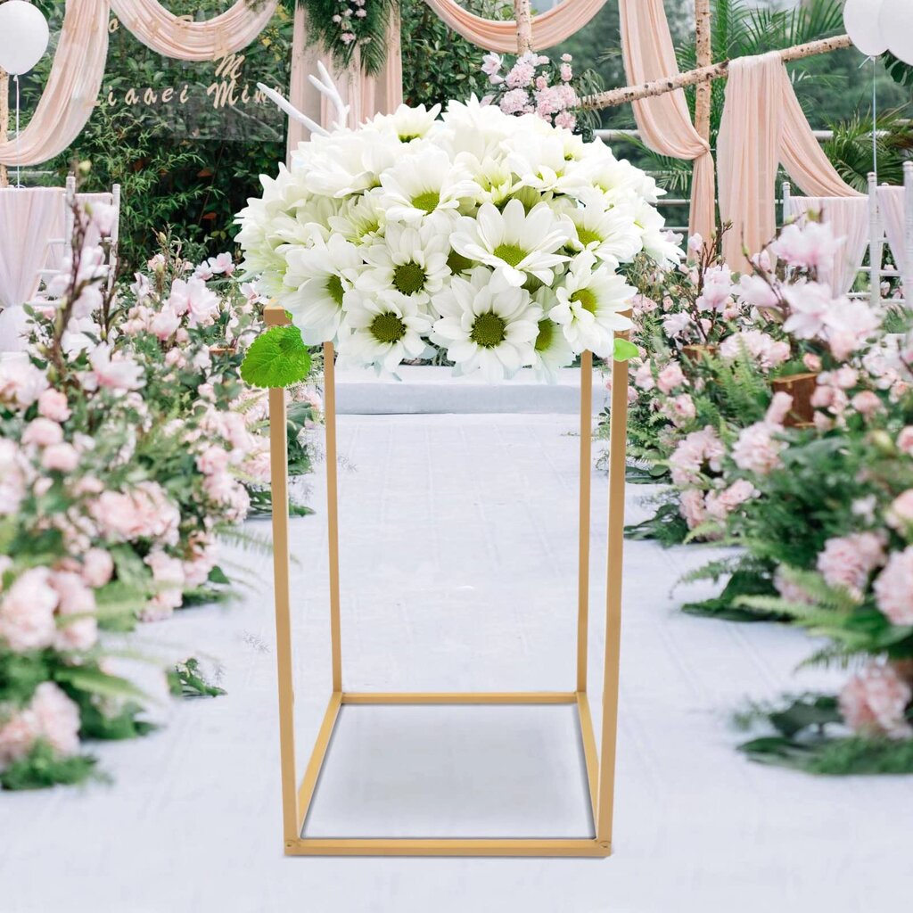 10 штук золотих металевих підставок для квітів висотою 60 см, набір весільних ваз, золоті вази для весільних від компанії магазин Апельсин - фото 1