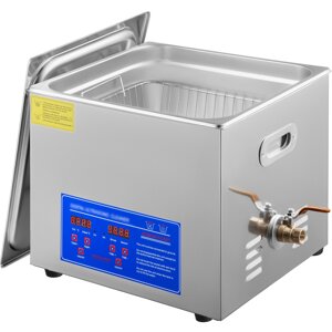 VEVOR 15L 60A Ультразвуковий очищувач з нагрівачем 360W з нержавіючої сталі Ультразвукова ванна Ультразвуковий очищувач