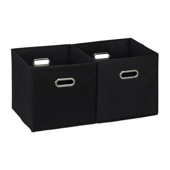 2 x Коробка для зберігання Тканина чорна від компанії магазин Апельсин - фото 1