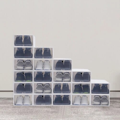 20pcs Пластикова коробка для взуття Набір пластикових ящиків для зберігання ящиків для зберігання від компанії магазин Апельсин - фото 1