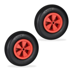 2X колеса для тачок 3.50-6 в чорному/червоному кольорі