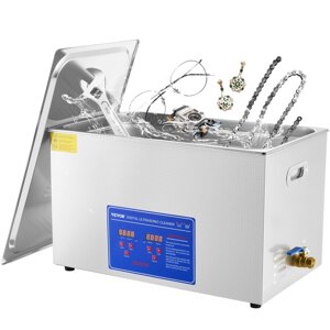 VEVOR 30L 100A Ультразвуковий очищувач з нагрівачем 600W з нержавіючої сталі Ультразвукова ванна Ультразвуковий