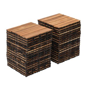 36 штук дерев'яної терасної плитки з твердих порід дерева, з'єднуючись з підлоговою плиткою Терасна плитка