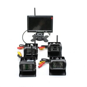 4+ 7-дюймовий бездротовий монітор 15M нічного бачення дальній автомобільний монітор заднього виду комплект камери