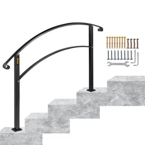 4FT регульовані сходові поручні чорне залізо від 3 до 4 сходинок Стабільна стильна прикраса вітальні