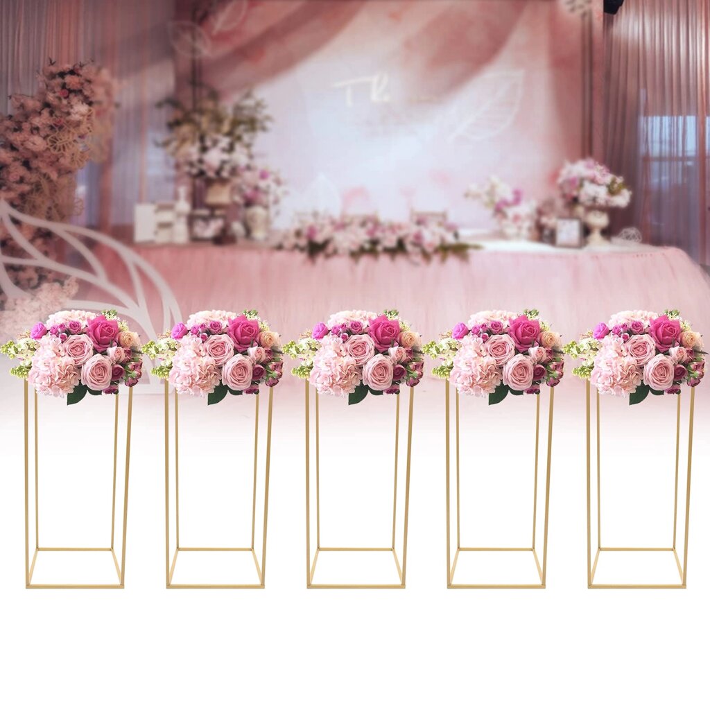 5 штук Весільна підставка для квітів Металеві центричні елементи Золоті вази Геометричні центричні елементи Квіткова від компанії магазин Апельсин - фото 1