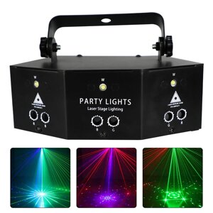 9 Очей Лазерний світлодіодний RGB Світло DJ Проектор Дискотека Сценічне освітлення Світловий ефект DMX Ефект Прожектор