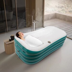 Мобільна надувна ванна CNCEST 156 x 84 x 52 см, складна ванна з електричним насосом