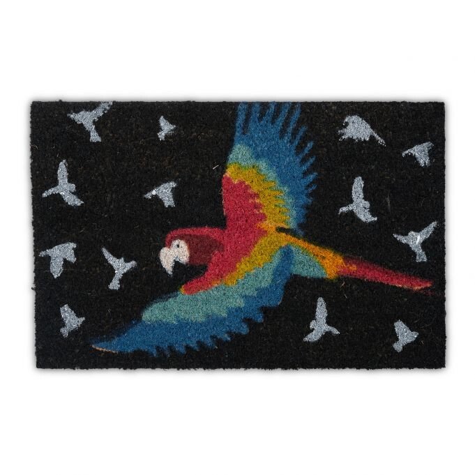 Декоративний дверний килимок з кокосового волокна і нековзного гумового підстави папуга від компанії магазин Апельсин - фото 1