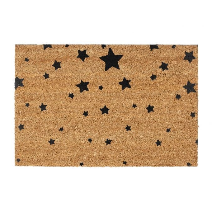 Декоративний дверний килимок з кокосового волокна і нековзного гумового підстави STARS від компанії магазин Апельсин - фото 1
