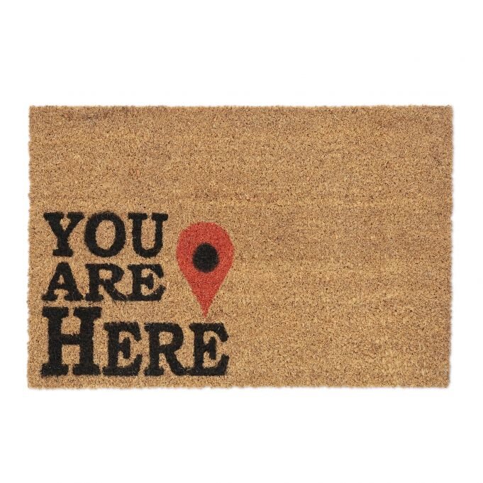 Декоративний дверний килимок з кокосового волокна і нековзного гумового підстави "You Are Here"; від компанії магазин Апельсин - фото 1