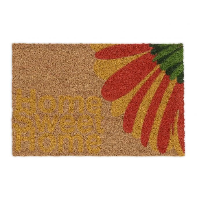 Декоративний дверний килимок з кокосового волокна і нековзного гумового підстави з написом від компанії магазин Апельсин - фото 1
