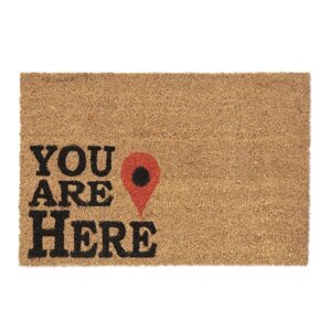 Декоративний дверний килимок з кокосового волокна і нековзного гумового підстави "You Are Here"