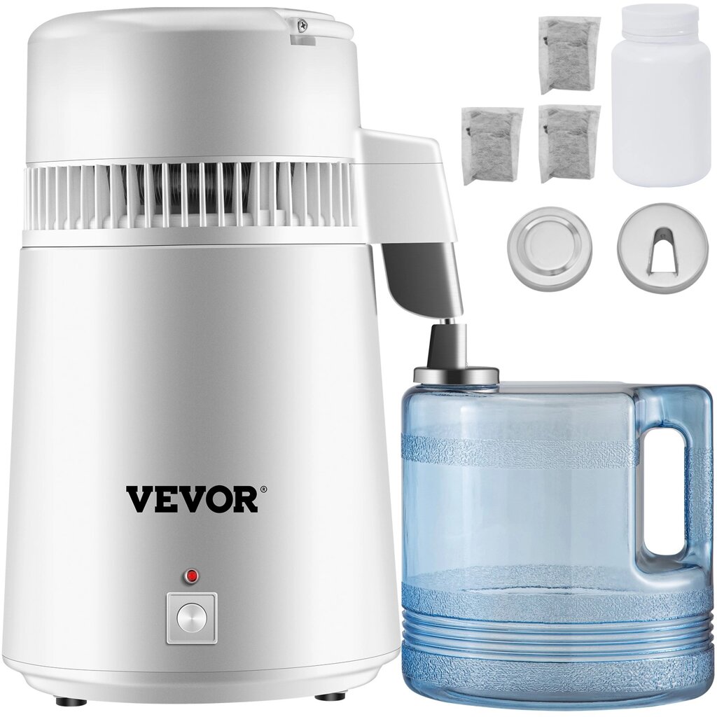 Дистилятор для питної води VEVOR, 750 Вт дистилятор для води 1,2-2 л/год дистилятор для води 29 x 29 x 39 см, біла від компанії магазин Апельсин - фото 1