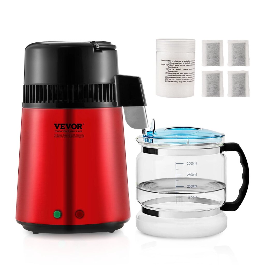 Дистилятор для води VEVOR, фільтр для чистої води на 4 л для домашньої стільниці, дистилятор для дистильованої води від компанії магазин Апельсин - фото 1