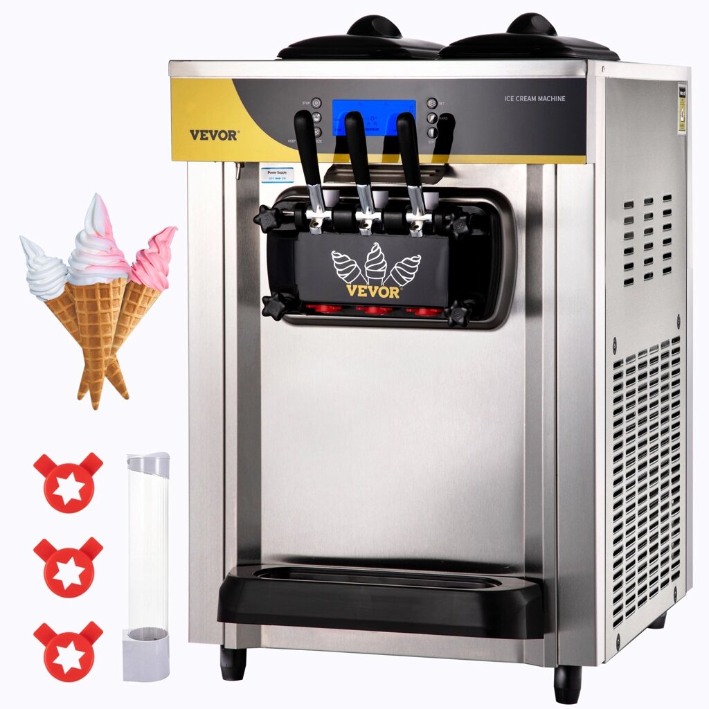 Комерційна машина для м'якого морозива VEVOR 2200 Вт стільниця машина для м'якого морозива 22-30 л/год машина для від компанії магазин Апельсин - фото 1
