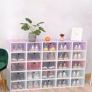 Коробки для зберігання 20 взуттєвих коробок Прозорі пластикові коробки для взуття, які можна штабелювати Складаний ящик
