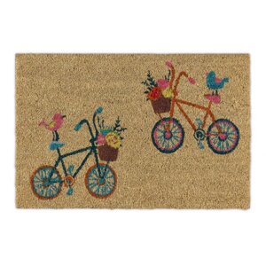 Декоративний дверний килимок з кокосового волокна і нековзного гумового підстави Велосипеди на підлозі