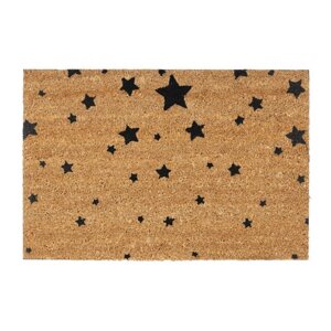 Декоративний дверний килимок з кокосового волокна і нековзного гумового підстави STARS