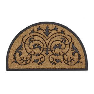 Декоративний дверний килимок з кокосового волокна і нековзного гумового підстави напівкруглий 60х100 см