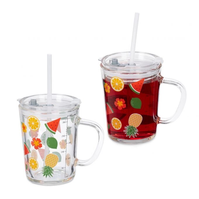 Набір з 2 дитячих склянок з фруктовим мотивом від компанії магазин Апельсин - фото 1