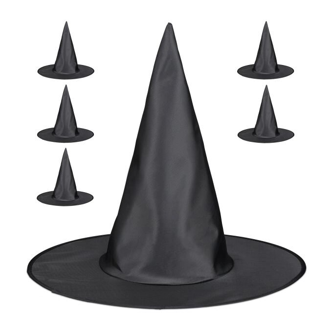 Набір з 6 капелюхів відьми в чорному кольорі від компанії магазин Апельсин - фото 1