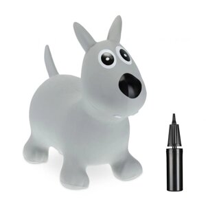 Дитяча надувна собака-стрибунець для розвитку почуття рівноваги і координації, ПВХ пластик сірого кольору