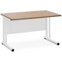 Офісний стіл - 120 x 73 см - коричневий/білий