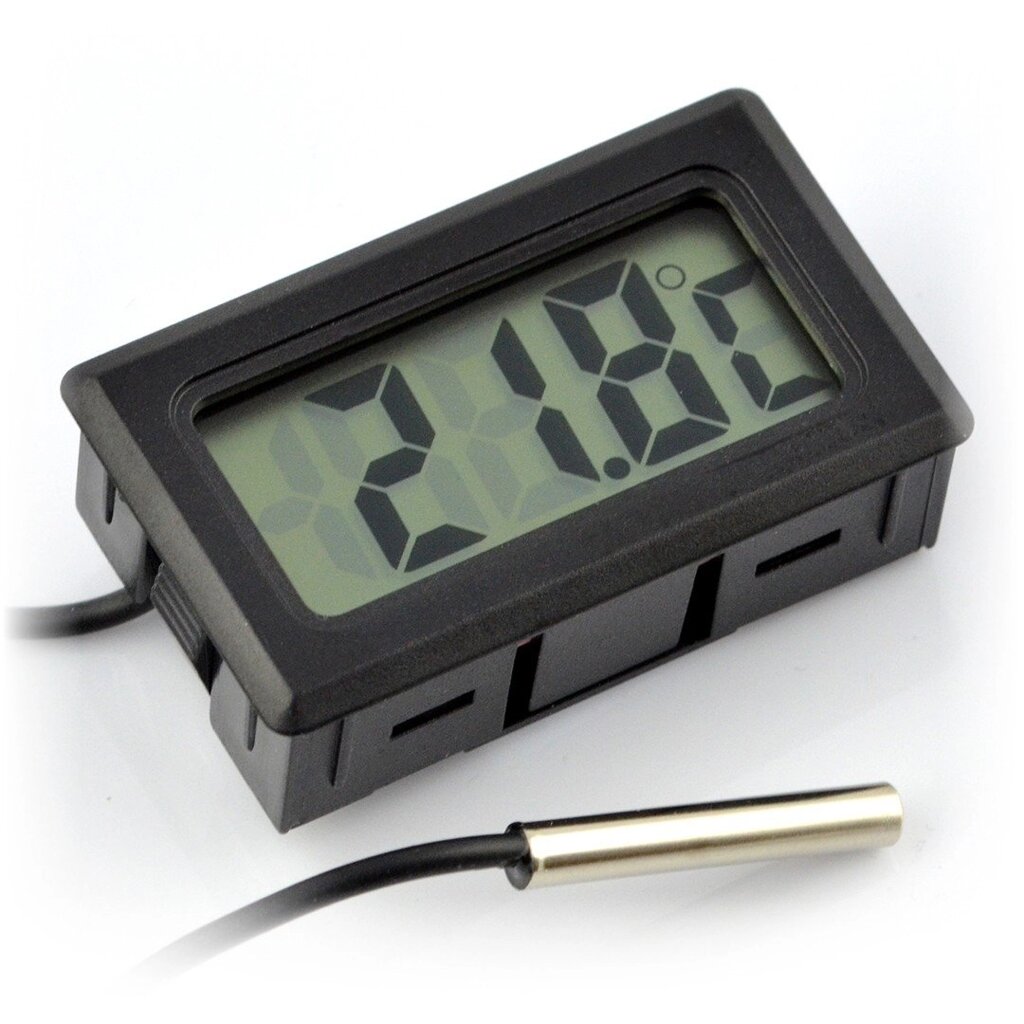 Панельний термометр з РК-дисплеєм від -50°C до 100°C - чорний від компанії магазин Апельсин - фото 1