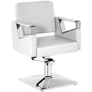 Перукарське крісло - 445-550 мм - 200 кг - білий матовий