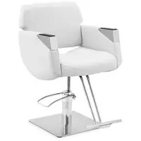 Перукарське крісло з підставкою для ніг - 880 - 1030 мм - 200 кг - Срібло, Білий