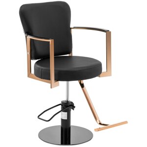 Перукарське крісло з підставкою для ніг - 900 - 1050 мм - 200 кг - рожеве золото, чорний