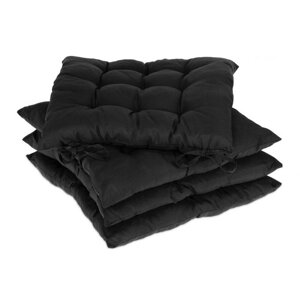 Набір з 4-х подушок для стільців чорний