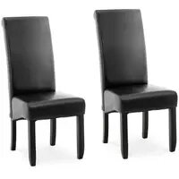 М'який стілець - комплект 2 - до 180 кг - сидіння 44,5 x 44 см - чорний