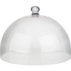 Кругла прозора кришка-ковпак з ручкою на тарілку з викладкою, полікарбонат, Ø 360 x 270 мм
