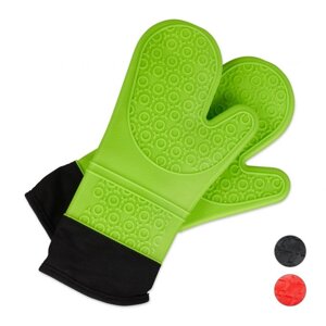 1 пара силіконових рукавичок зеленого кольору