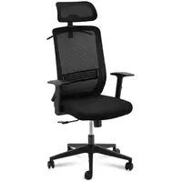 Офісний стілець - сітчаста спинка - підголівник - сидіння 50 x 61 см - до 150 кг - чорний