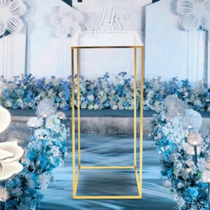 Підставка для квітів Підставка для рослин Металева підлогова підставка для весільного золота 28 х 28 х 80 см