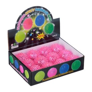 Набір світлодіодних кульок-їжачків 12 рожевих