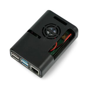 JustPi Чохол для Raspberry Pi 4B з вентилятором - чорний
