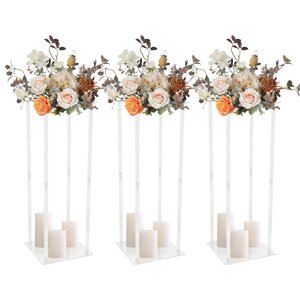 Акрилові вази весільні прикраси для столів, весільна ваза-стовпчик, прозора підставка для квітів-стовпчик