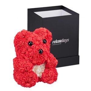 Плюшевий ведмедик "Червона троянда" з подарунковою коробкою