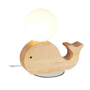 Приліжкова лампа дитяча дерев'яна Кит