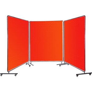 Вінілова зварювальна завіса VEVOR 3-х панельна складна зварювальна завіса 183 x 183 см, вогнестійка червона зварювальна