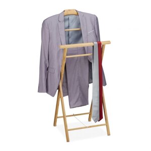 Розкладна бамбукова вішалка для костюма з поперечиною, 110 x 47 x 38 см