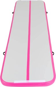 CNEST 1*4м Рожевий надувний килимок для тренажерного залу з електричним насосом, килимок для акробатики з ПВХ товщиною