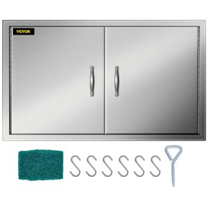 Подвійні кухонні камінні двері VEVOR Двері для доступу до барбекю з нержавіючої сталі Двері для чищення зовнішніх
